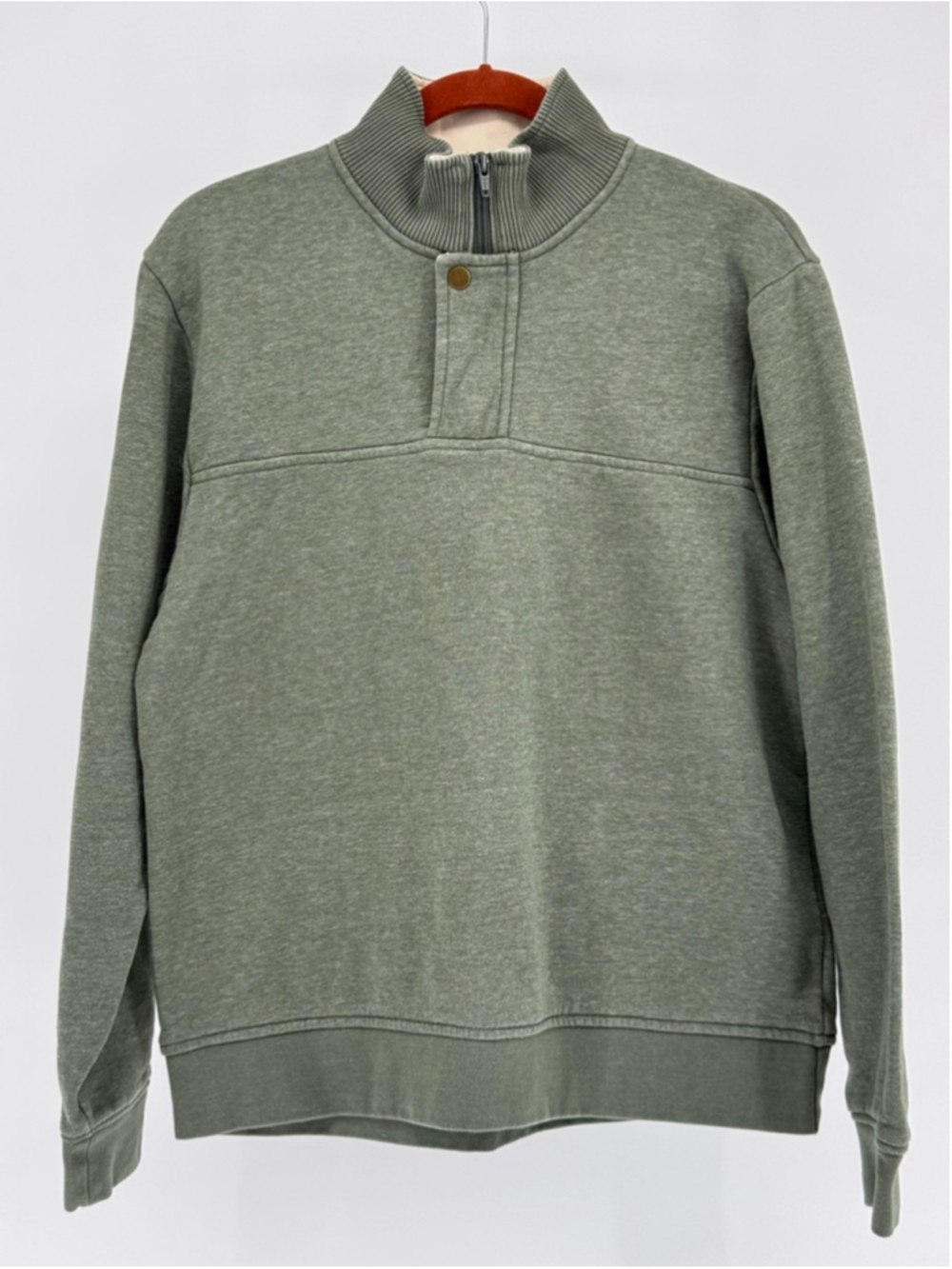 Orvis Men's Green Quarter-Zip Sweatshirt Medium